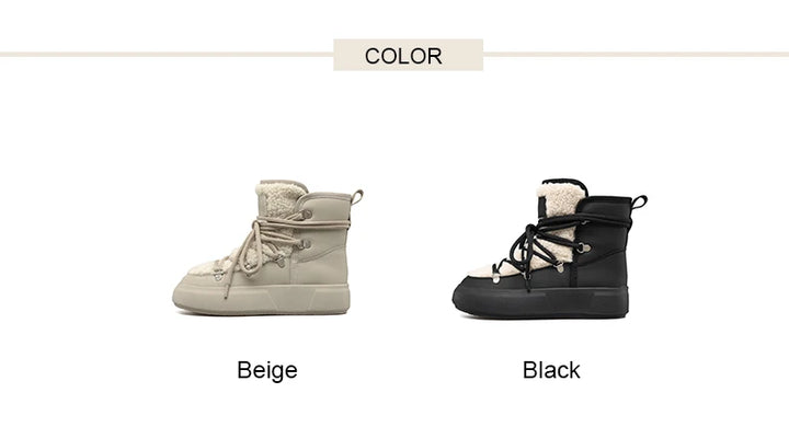 Smile Circle Women's Snow Boots – Winter Warm Plush Ankle Boots, Trendy & Casual Platform Shoes