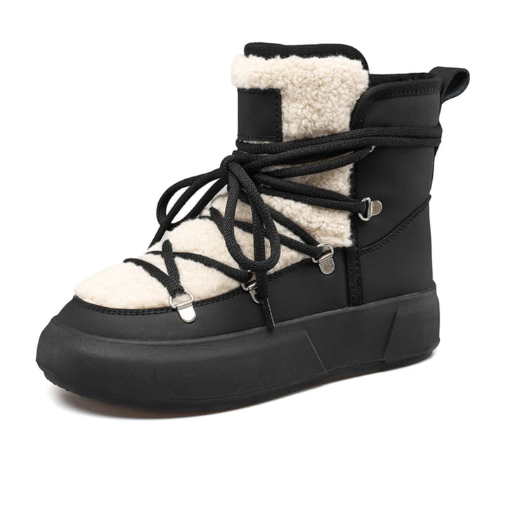 Smile Circle Women's Snow Boots – Winter Warm Plush Ankle Boots, Trendy & Casual Platform Shoes