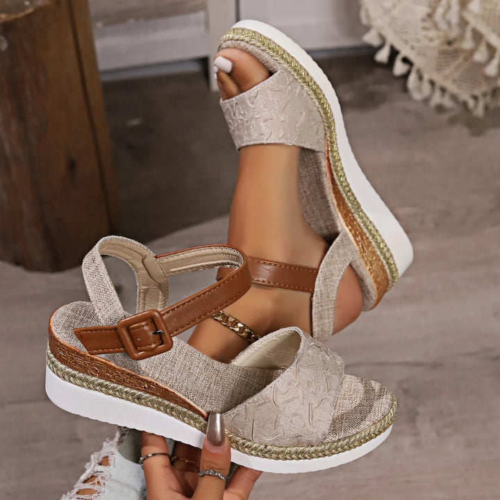 Women's Espadrille Wedge Sandals   Summer Openn Toe Roman Strap Sandals