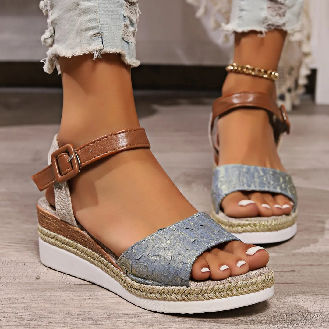 Women's Espadrille Wedge Sandals   Summer Openn Toe Roman Strap Sandals