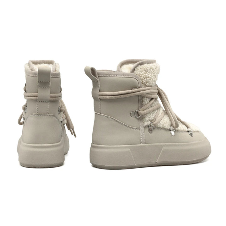 Smile Circle Women's Snow Boots – Winter Warm Plush Ankle Boots, Trendy & Casual Platform Shoes