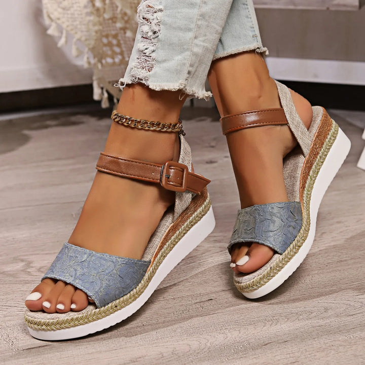 Women's Espadrille Wedge Sandals   Summer Openn Toe Roman Strap Sandals