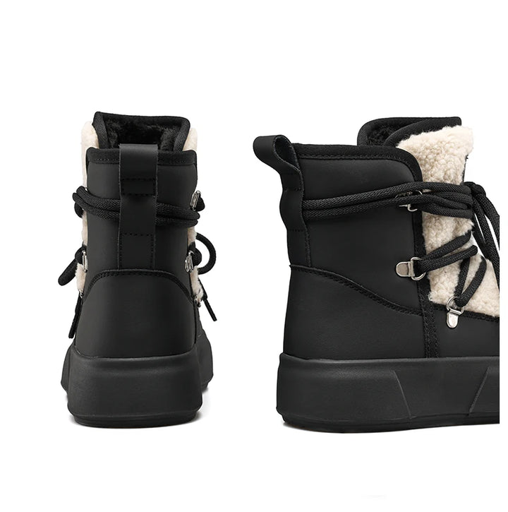 Smile Circle Women's Snow Boots – Winter Warm Plush Ankle Boots, Trendy & Casual Platform Shoes