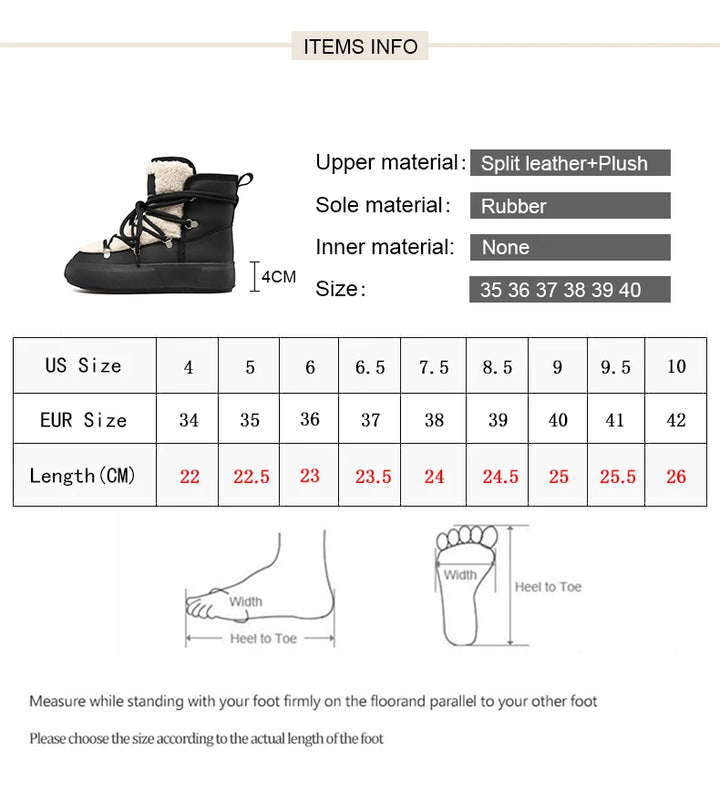 Smile Circle Women's Snow Boots – Winter Warm Plush Ankle Boots, Trendy & Casual Platform Shoes